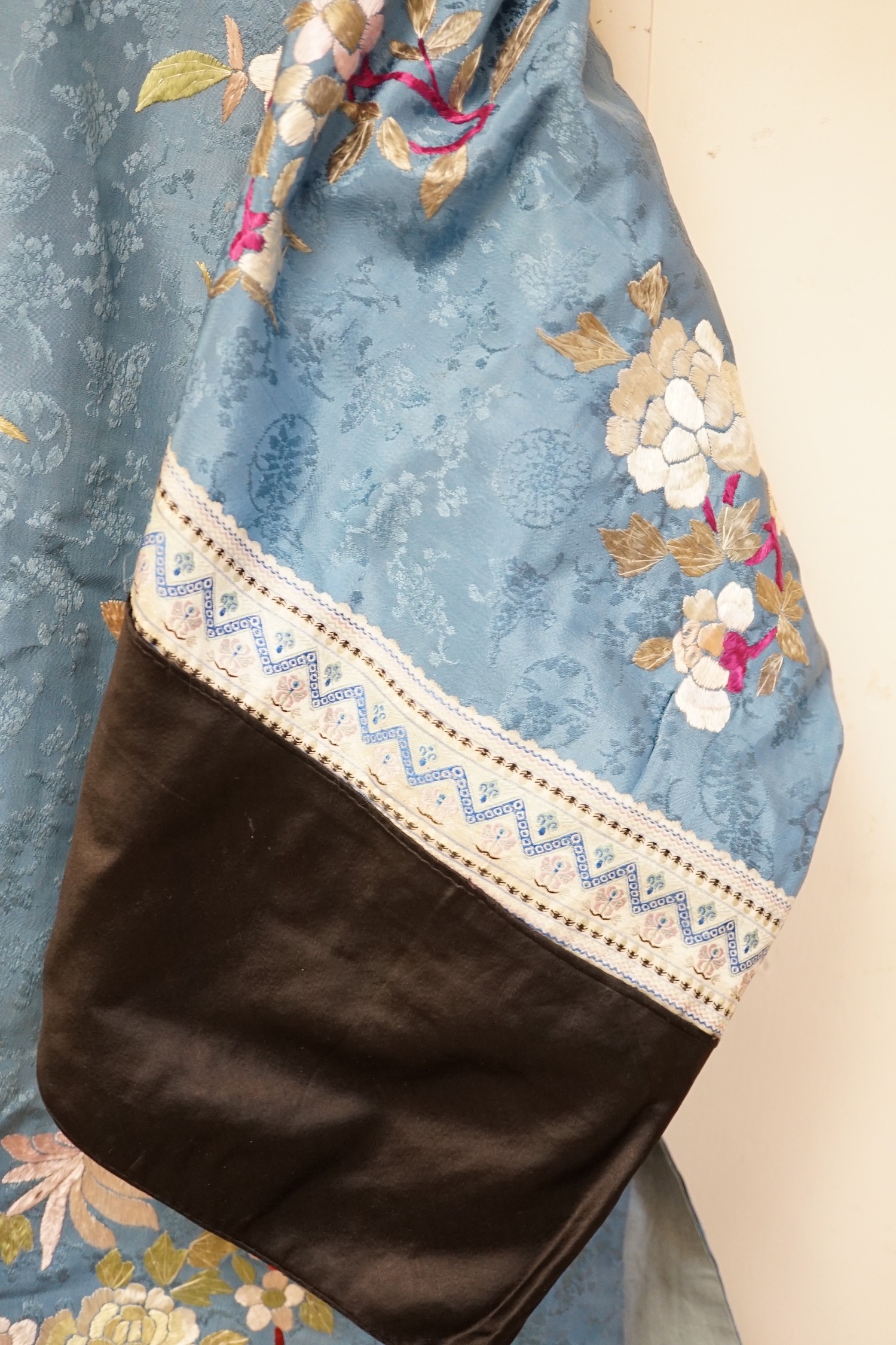 A Chinese silk embroidered robe, late 19th century